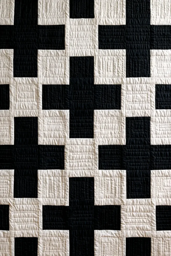Black and White Modern Farmhouse Quilt Patterns for Bold Contrast