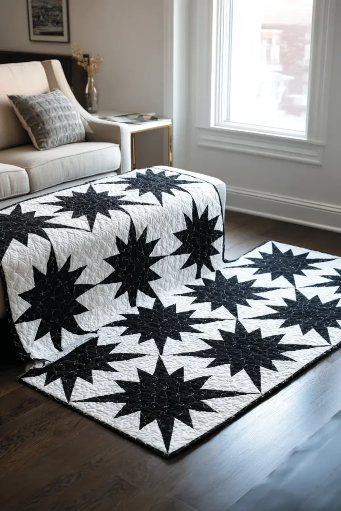 Black and White Star Quilt Patterns for Timeless Decor