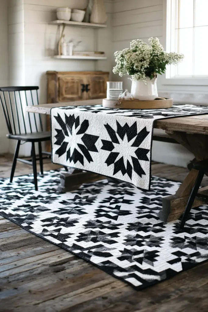 Black and White Star Quilt Patterns for Timeless Decor