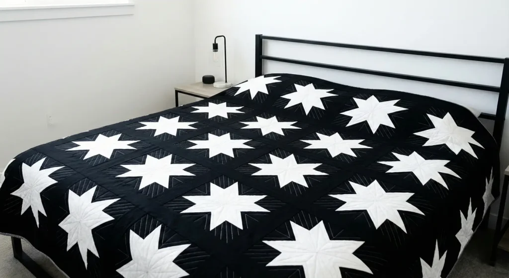 Black and White Star Quilt Patterns for Timeless Decor