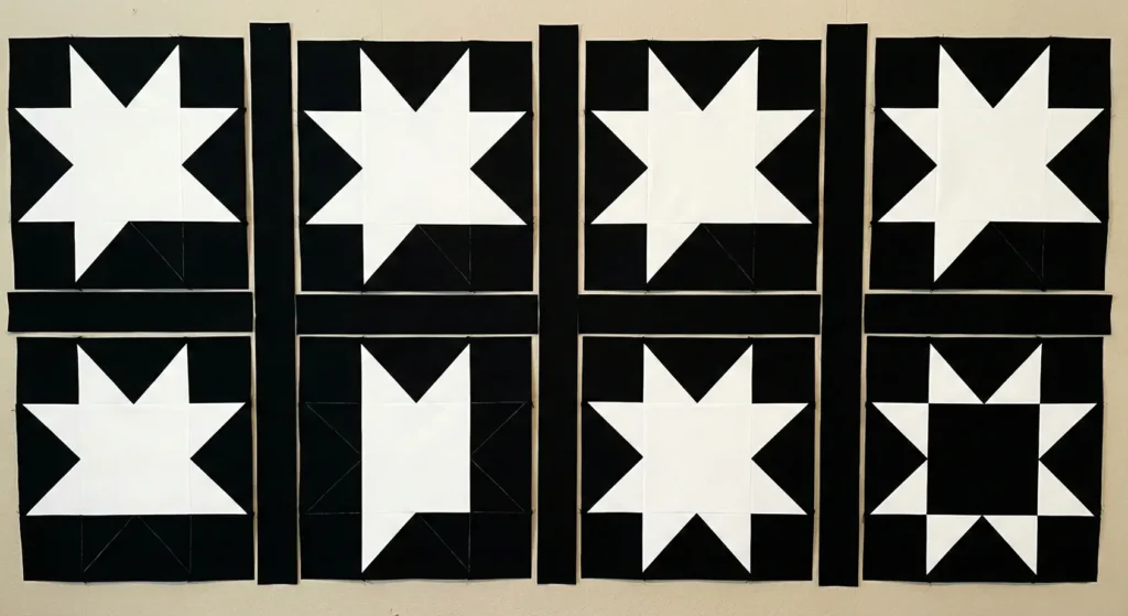 Black and White Star Quilt Patterns for Timeless Decor