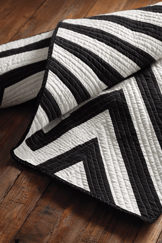 Bold Black and White Stripe Quilts for Contemporary Bedrooms
