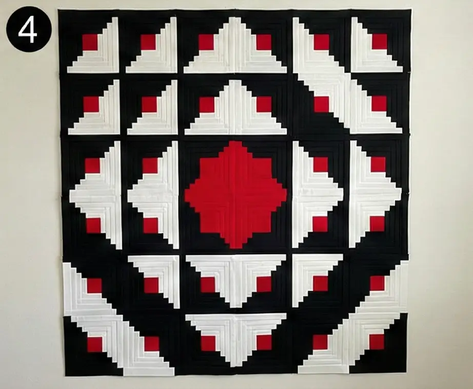 Bold Red, Black, and White Patchwork Quilt for Master Bedrooms