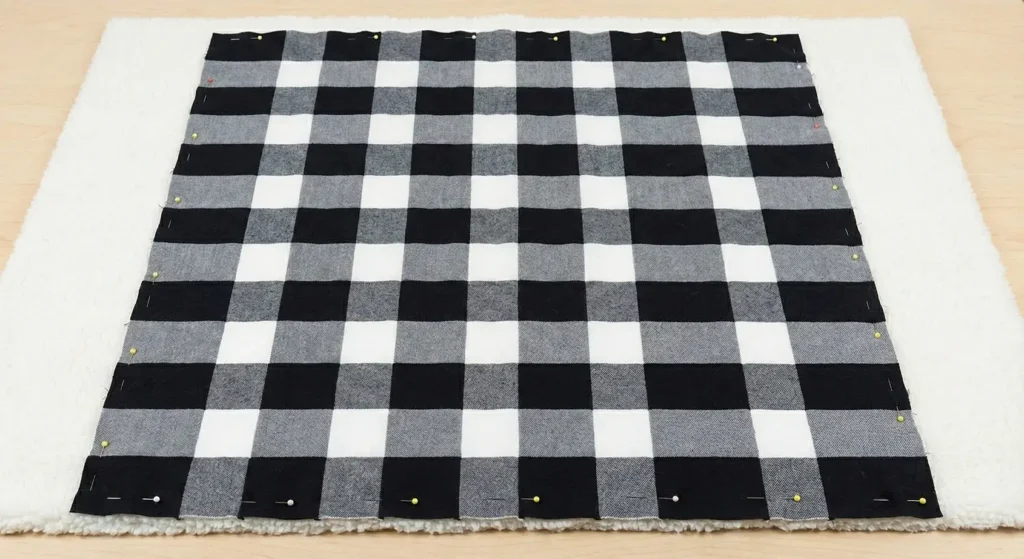 Buffalo Check Black and White Throw Quilt for Sofa