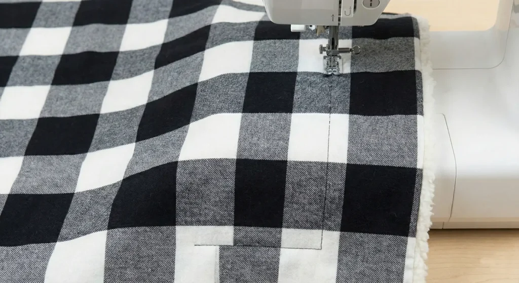 Buffalo Check Black and White Throw Quilt for Sofa