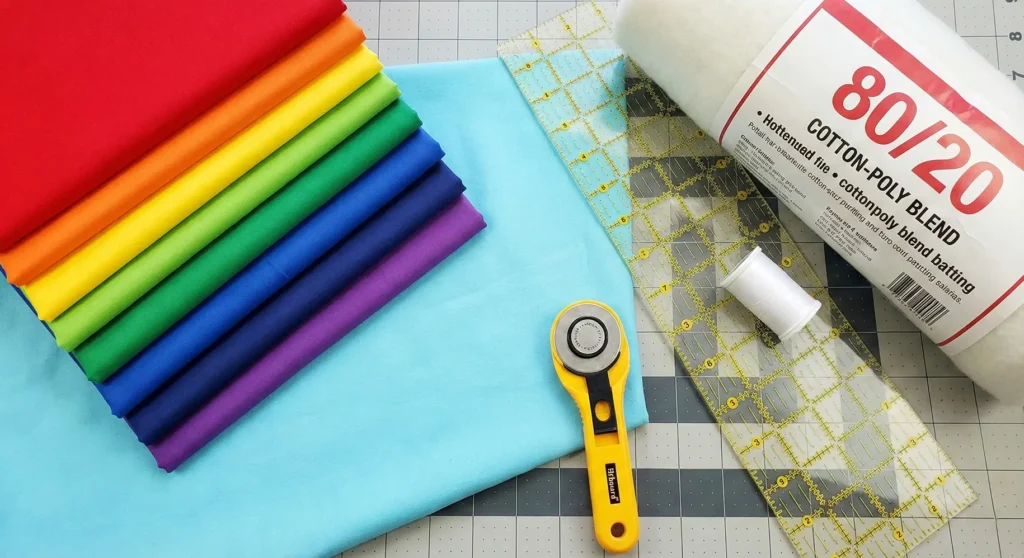 Charming Colorful Rainbow Holiday Star Quilt for Kids