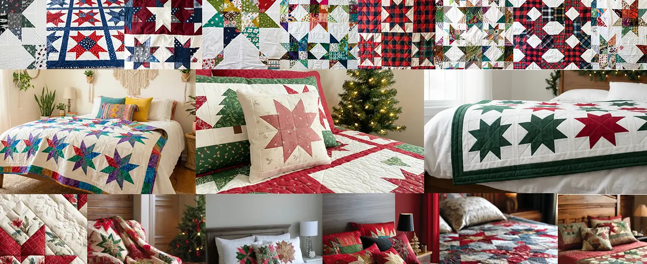 Christmas Star Quilting Pattern Ideas for Holiday Bedrooms