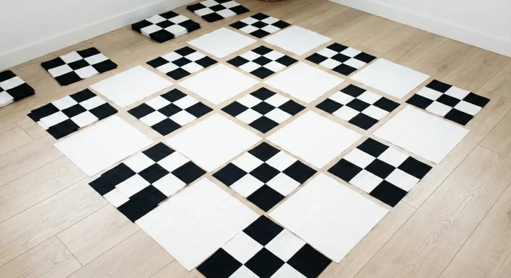Classic Black and White Patchwork Quilt for Beds and Guest Rooms