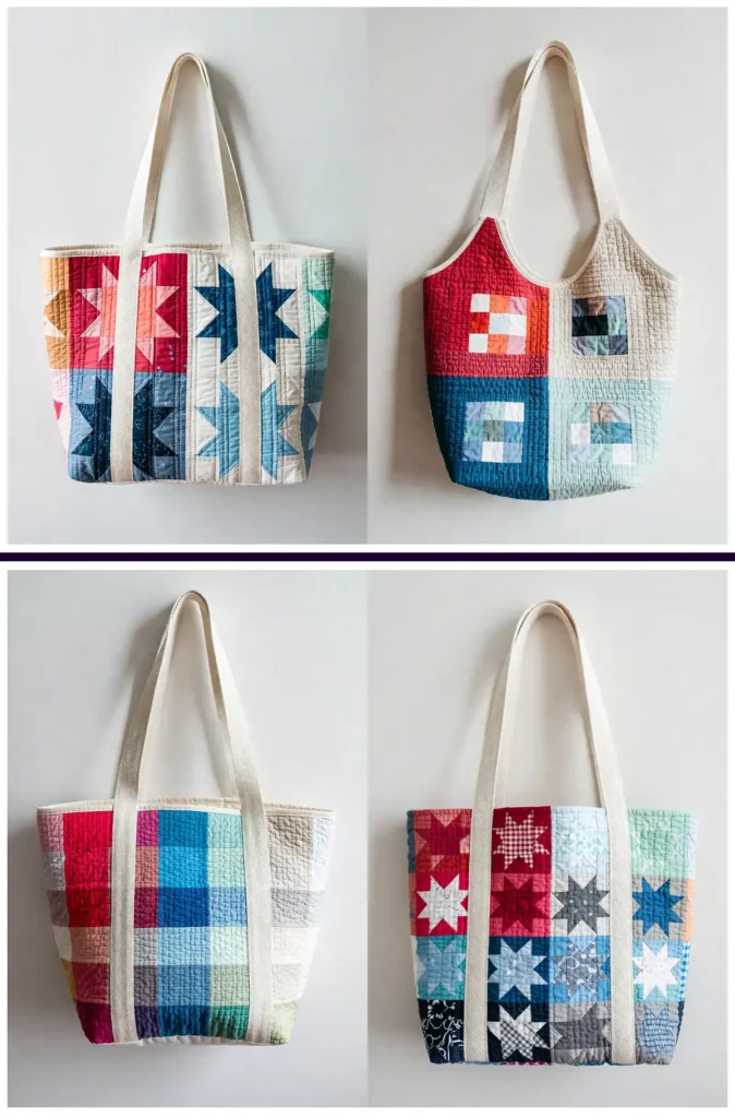 Classic Patchwork Quilted Tote Bag Pattern