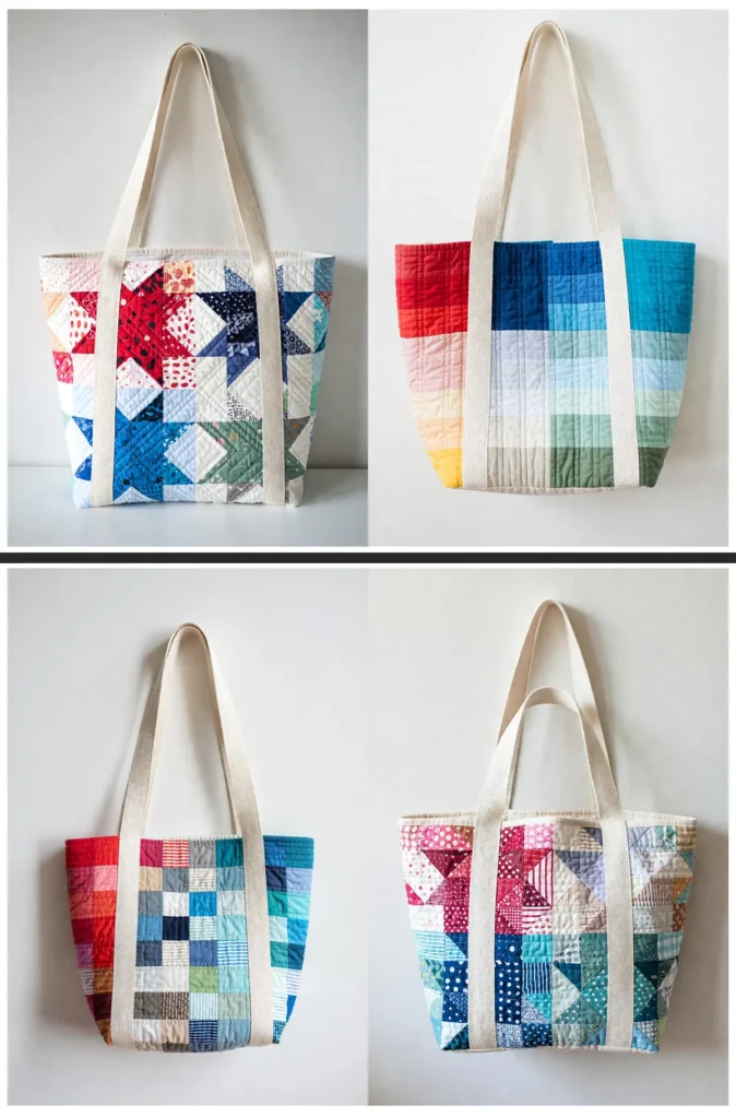 Classic Patchwork Quilted Tote Bag Pattern