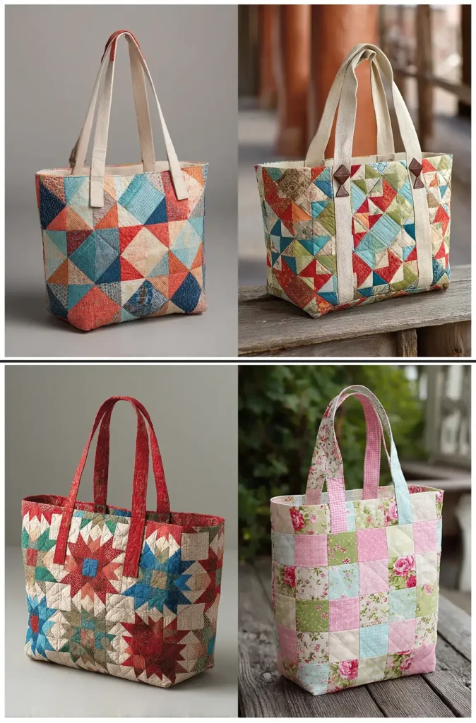 Classic Patchwork Quilted Tote Bag Pattern