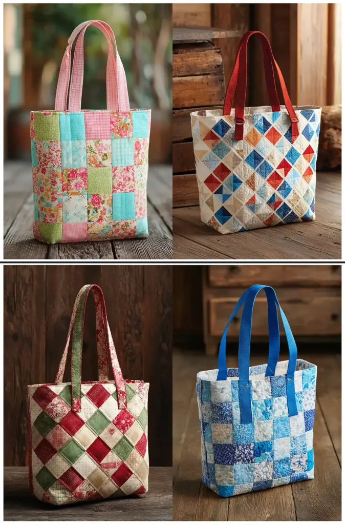 Classic Patchwork Quilted Tote Bag Pattern