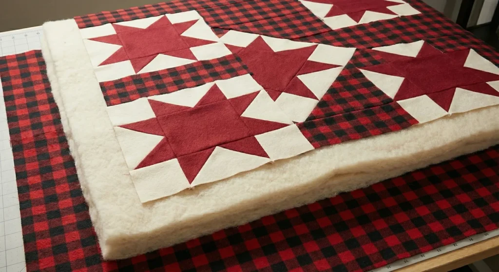 Cozy Buffalo Plaid and Star Patchwork Bedding