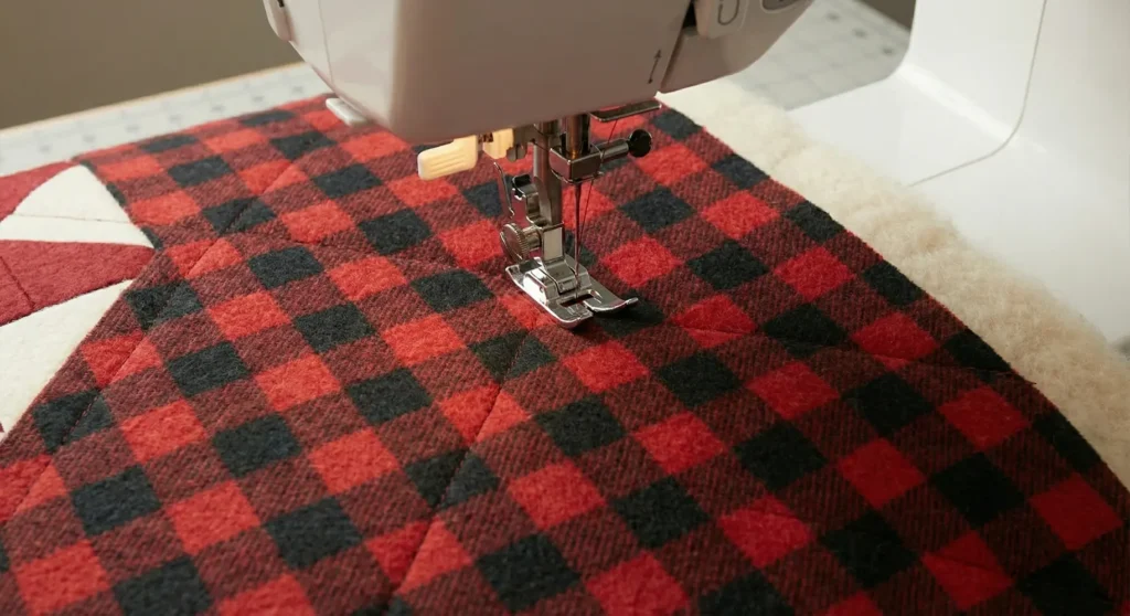 Cozy Buffalo Plaid and Star Patchwork Bedding