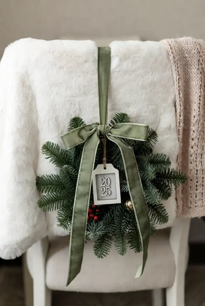 Cozy Chair Back Decor Throws, Mini Wreaths, and Personalized Ornaments