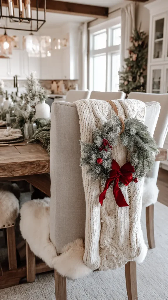 Cozy Chair Back Decor Throws, Mini Wreaths, and Personalized Ornaments