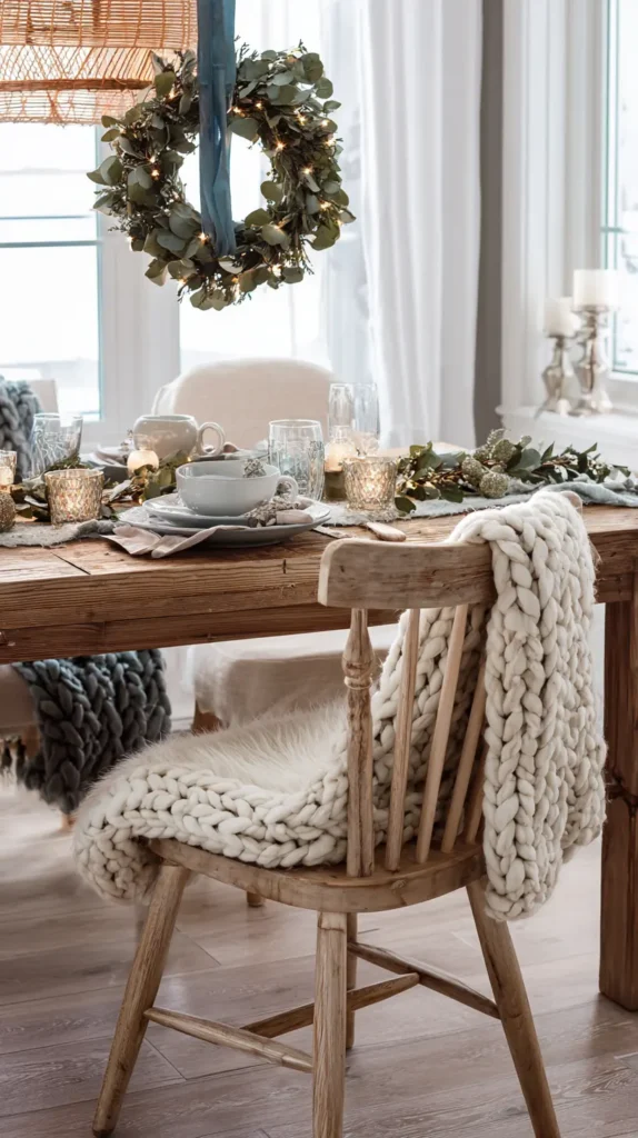 Cozy Chair Back Decor Throws, Mini Wreaths, and Personalized Ornaments