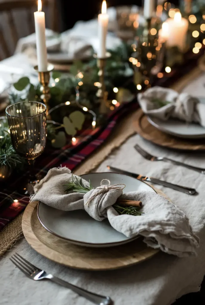 Create an Intimate Holiday Tablescape with Layered Textures and Linens