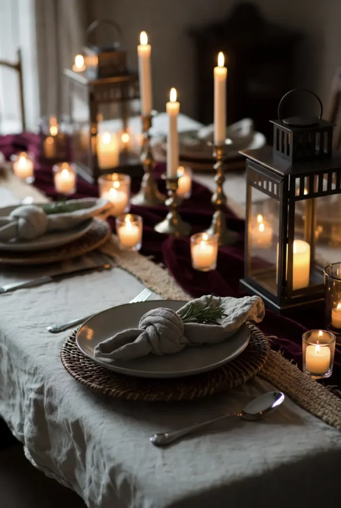 Create an Intimate Holiday Tablescape with Layered Textures and Linens