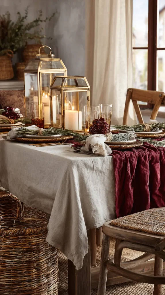 Create an Intimate Holiday Tablescape with Layered Textures and Linens