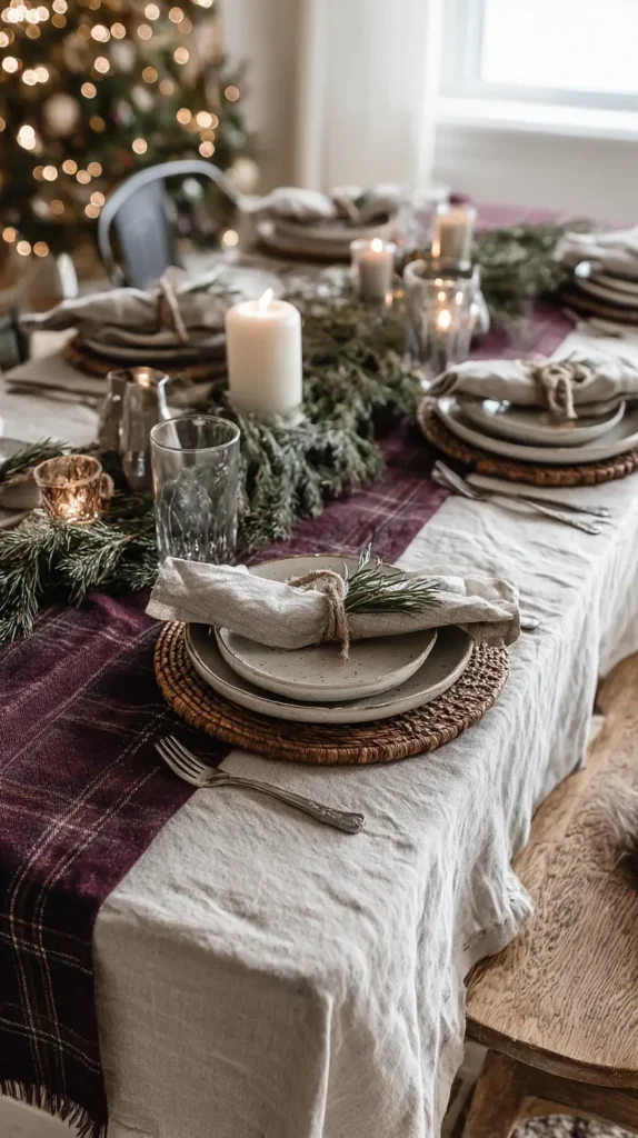 Create an Intimate Holiday Tablescape with Layered Textures and Linens