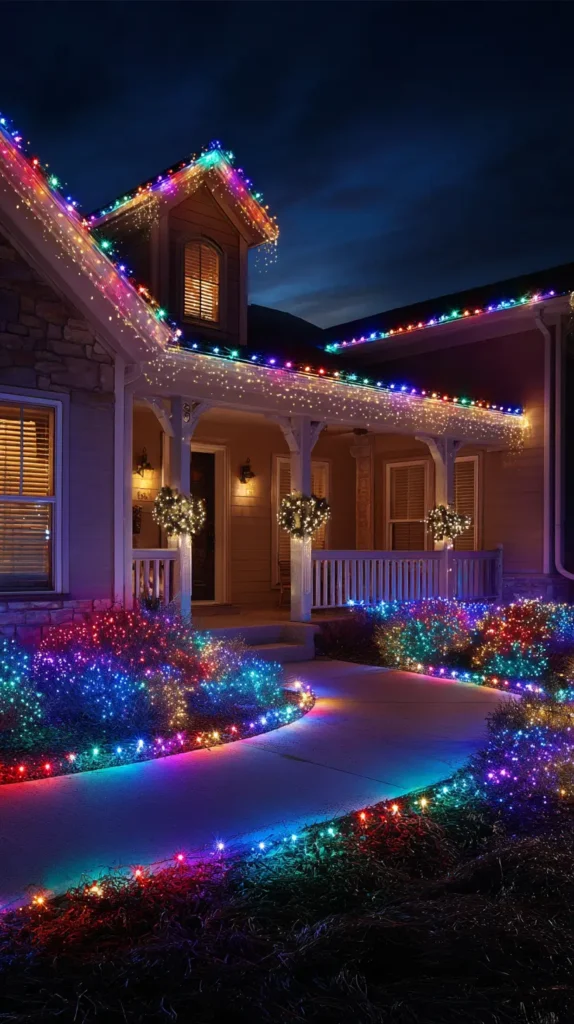 Dazzling Multicolor LED Roofline and Net Light Displays
