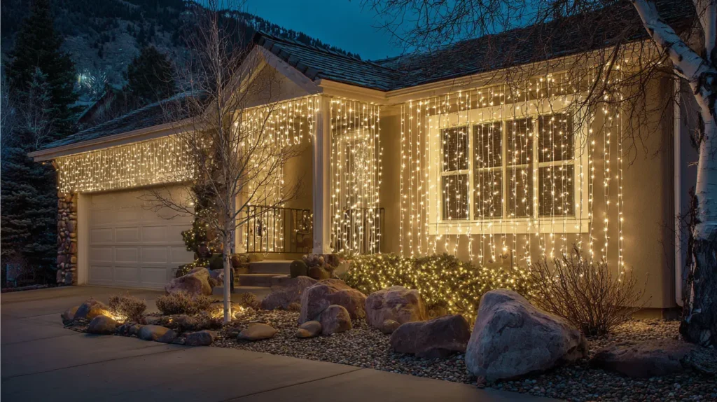 Dramatic Curtain Lights for Windows and Porch Walls