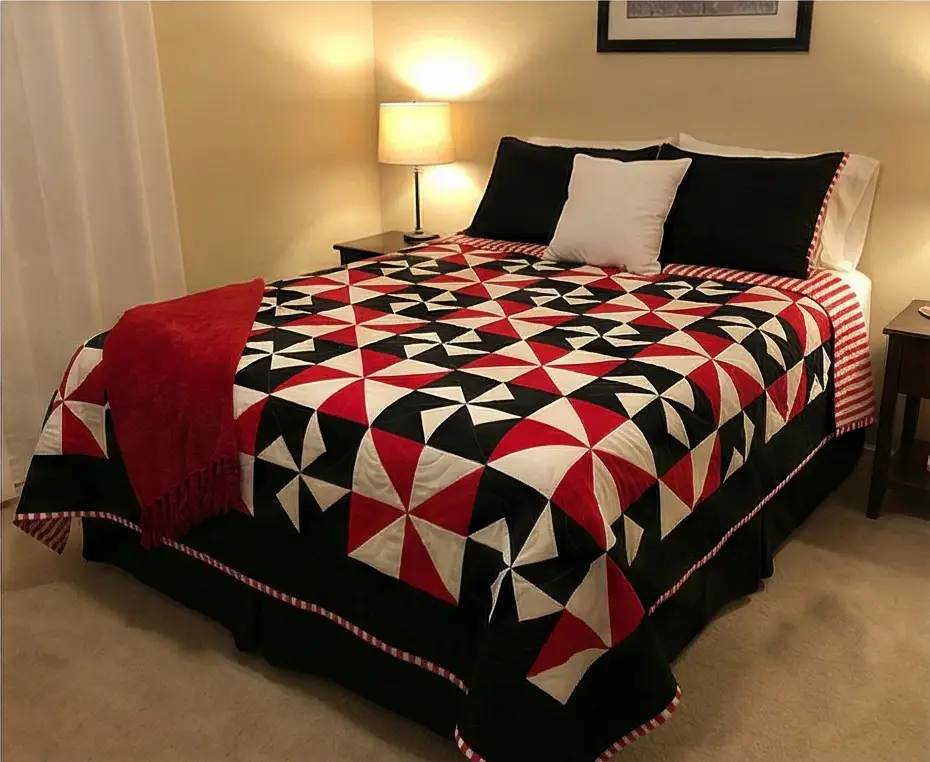Dynamic Pinwheel Patterns for Guest Bedrooms