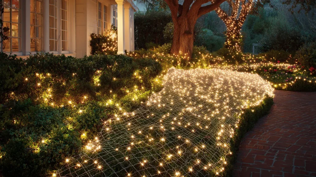 Easy Net Lights for Bushes, Hedges, and Garden Shrubs