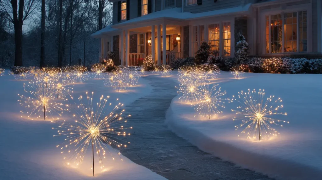 Elegant Pathway Lighting with Starburst and Candle Effect Stakes