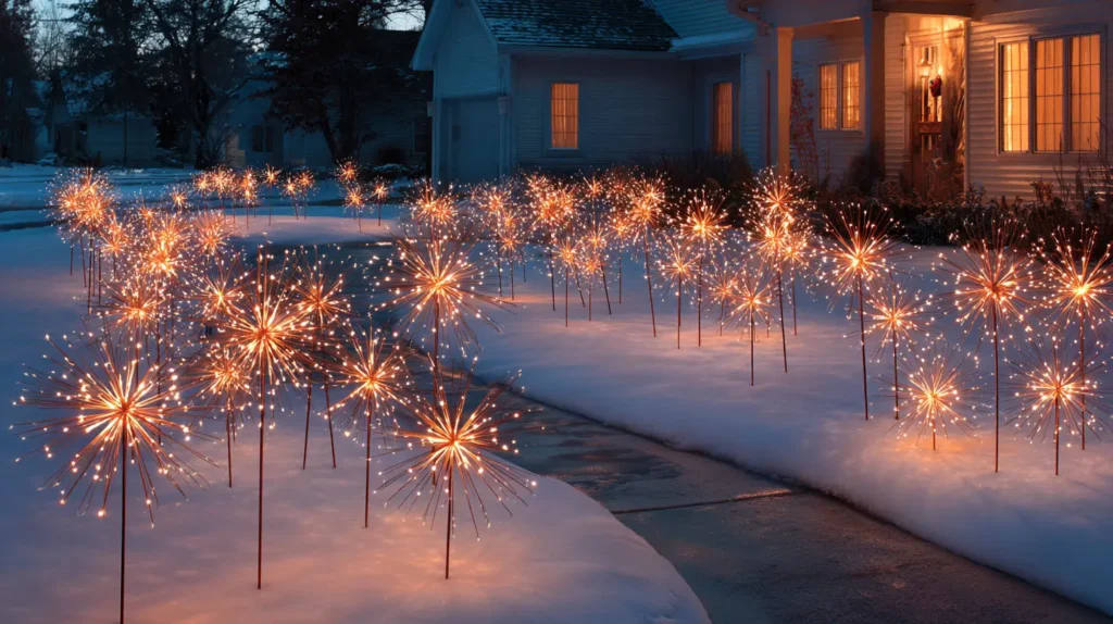 Elegant Pathway Lighting with Starburst and Candle Effect Stakes