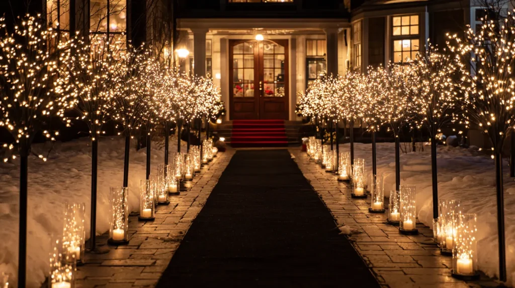 Elegant Pathway Lighting with Starburst and Candle Effect Stakes