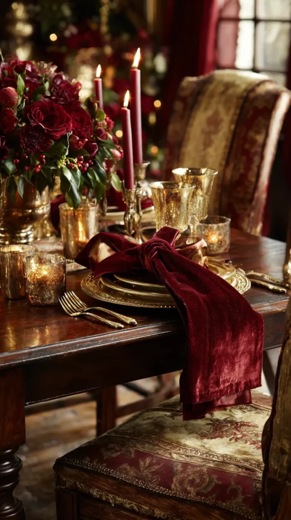Elegant Red and Gold or Classic Velvet Theme for a Traditional Look