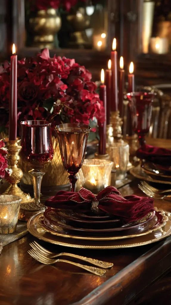 Elegant Red and Gold or Classic Velvet Theme for a Traditional Look