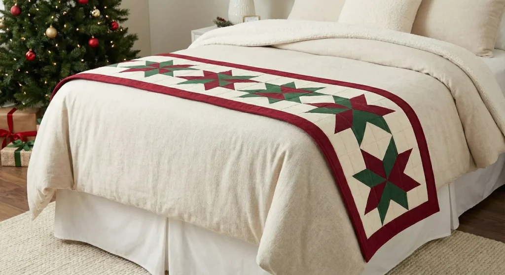 Festive Star Quilted Bed Runners for Quick Decor