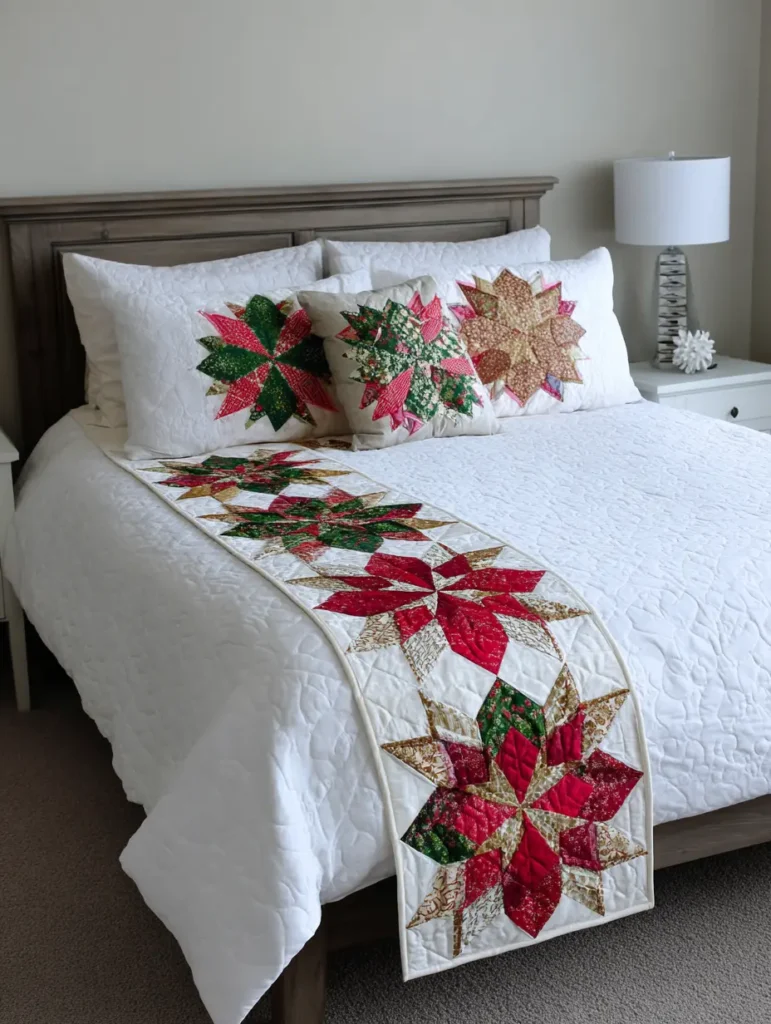 Festive Star Quilted Bed Runners for Quick Decor