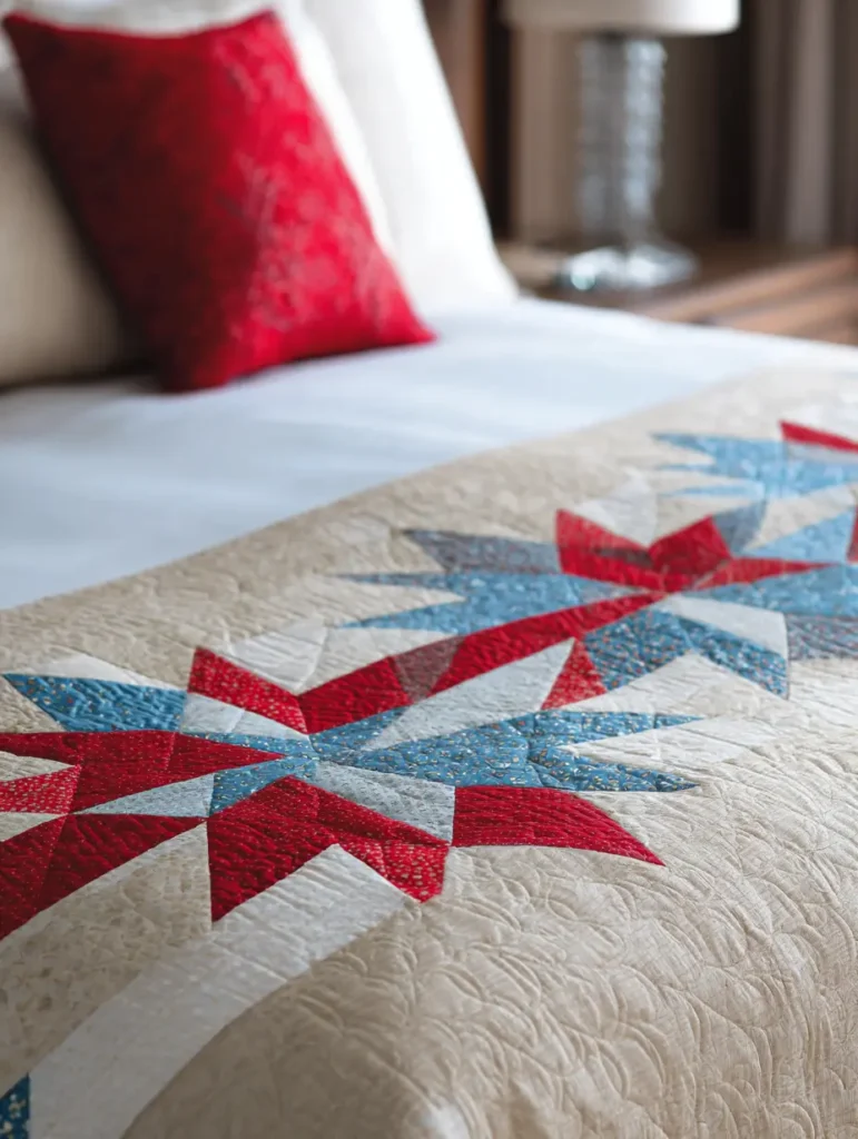 Festive Star Quilted Bed Runners for Quick Decor