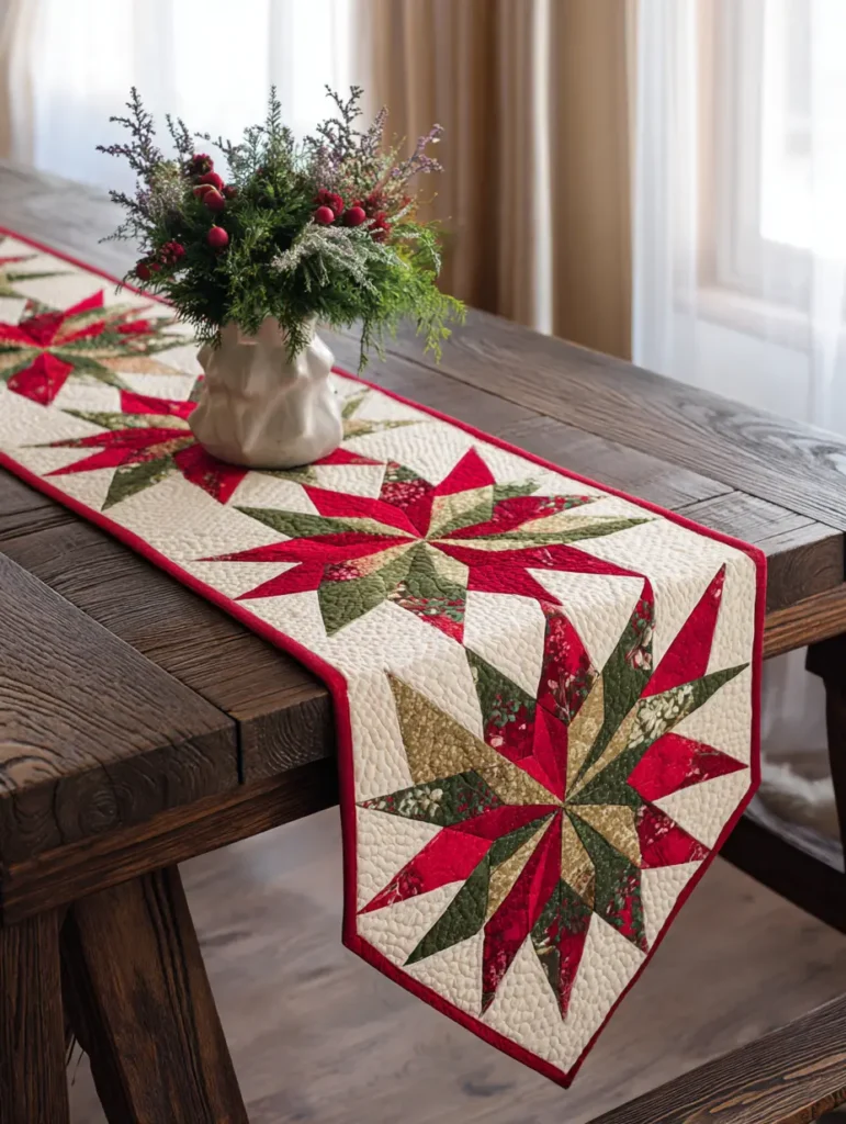 Festive Star Quilted Bed Runners for Quick Decor
