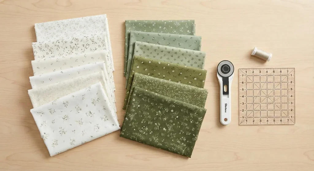 Floral Farmhouse Quilt Patterns with a Subtle Verdant Touch