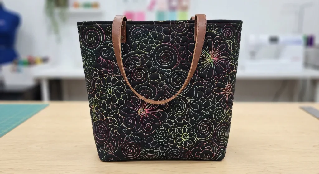 Free-Motion Art Quilted Tote Bag Inspiration