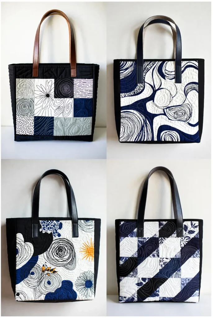 Free-Motion Art Quilted Tote Bag Inspiration