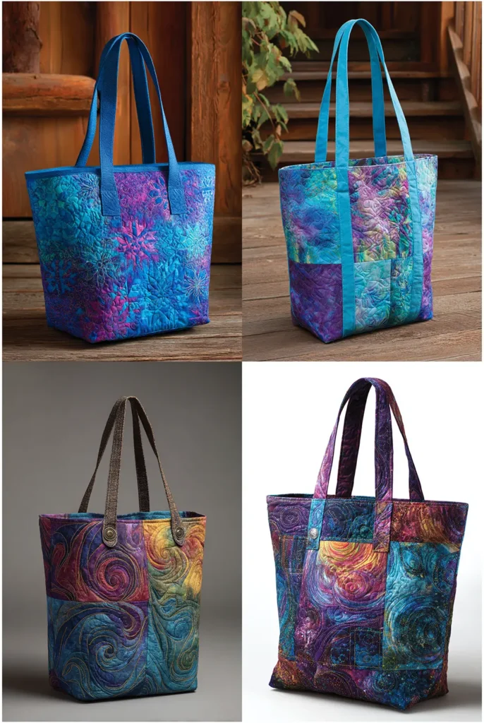 Free-Motion Art Quilted Tote Bag Inspiration