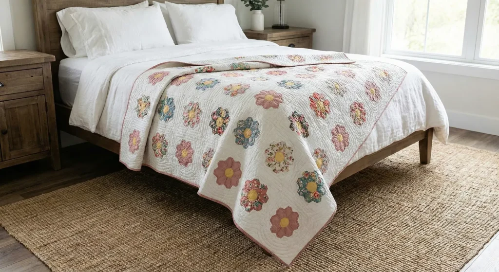 Hand-Stitched Farmhouse Quilts with Intricate - Heirloom Appeal