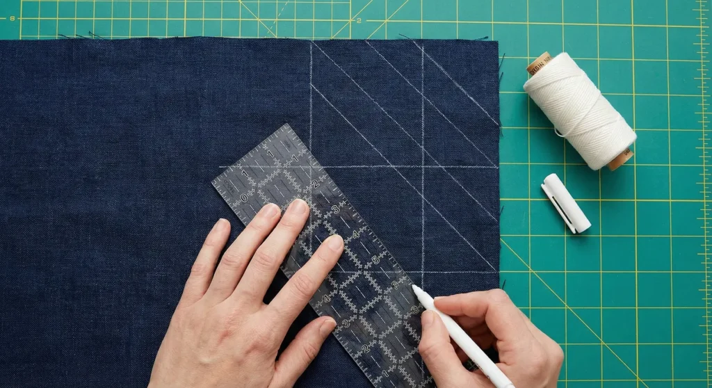 Japanese-Sashiko Inspired Quilted Tote Bag