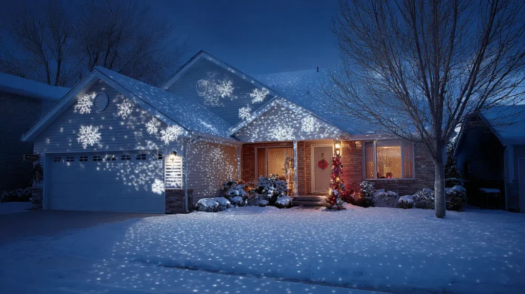 Laser or Projector Snowflake Light Show for Instant Outdoor Magic
