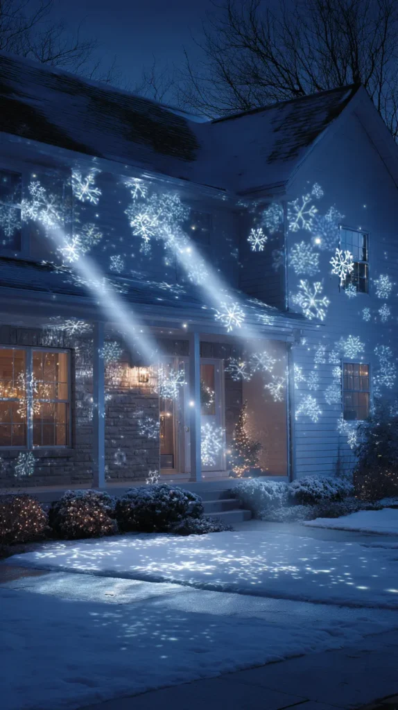 Laser or Projector Snowflake Light Show for Instant Outdoor Magic