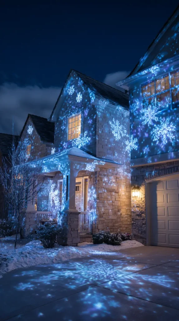 Laser or Projector Snowflake Light Show for Instant Outdoor Magic