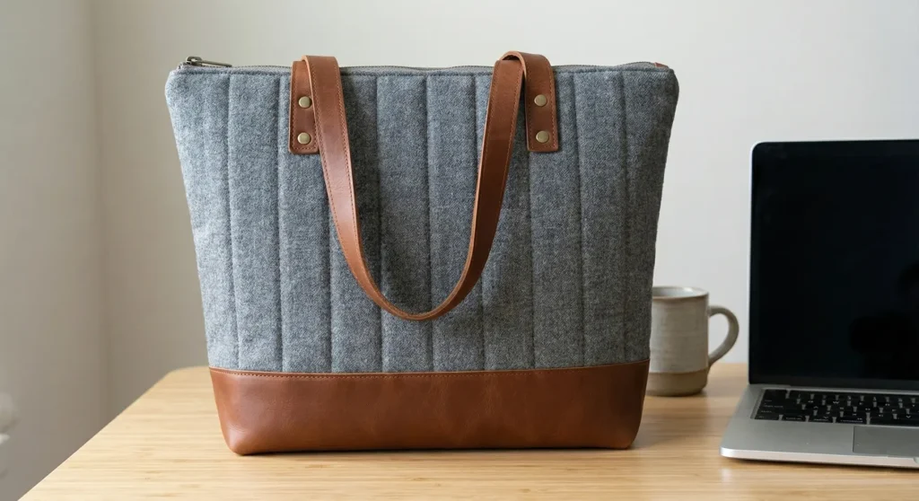 Leather Trim Quilted Professional Laptop Bag