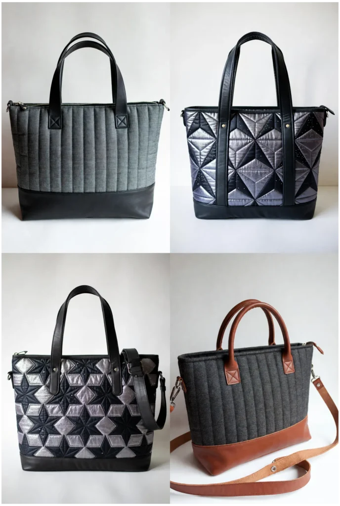 Leather Trim Quilted Professional Laptop Bag