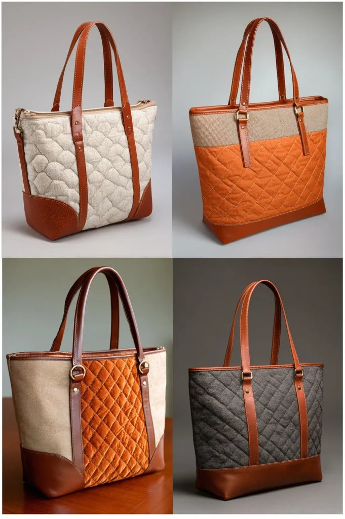 Leather Trim Quilted Professional Laptop Bag